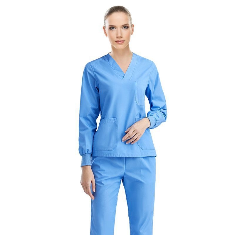 Set unisex de scrubs medical pentru medici, chirurgi și lucrări de estetică dentară — protecție împotriva radiațiilor, material Chenille-Spandex, mâneci scurte sau 3/4, pantaloni Capri