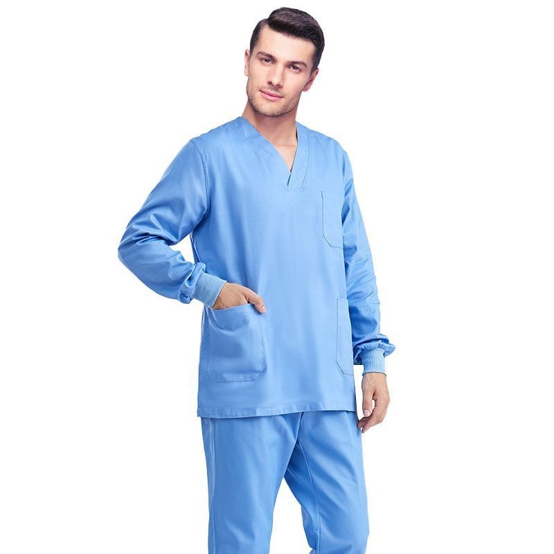 Set unisex de scrubs medical pentru medici, chirurgi și lucrări de estetică dentară — protecție împotriva radiațiilor, material Chenille-Spandex, mâneci scurte sau 3/4, pantaloni Capri