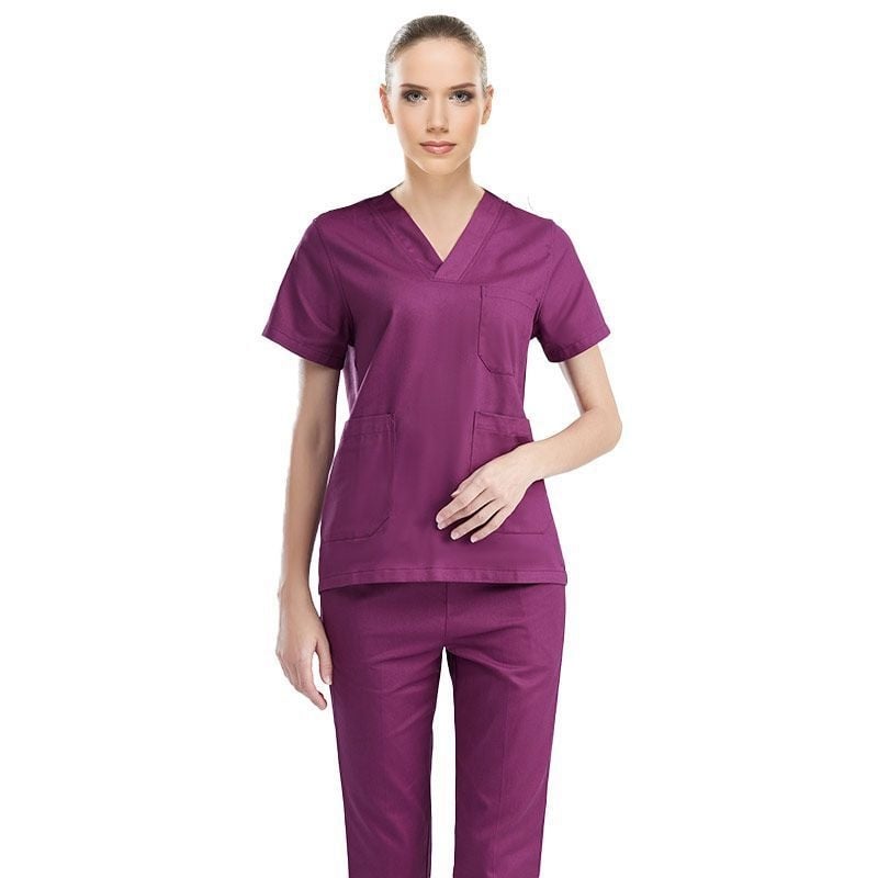 Set unisex de scrubs medical pentru medici, chirurgi și lucrări de estetică dentară — protecție împotriva radiațiilor, material Chenille-Spandex, mâneci scurte sau 3/4, pantaloni Capri