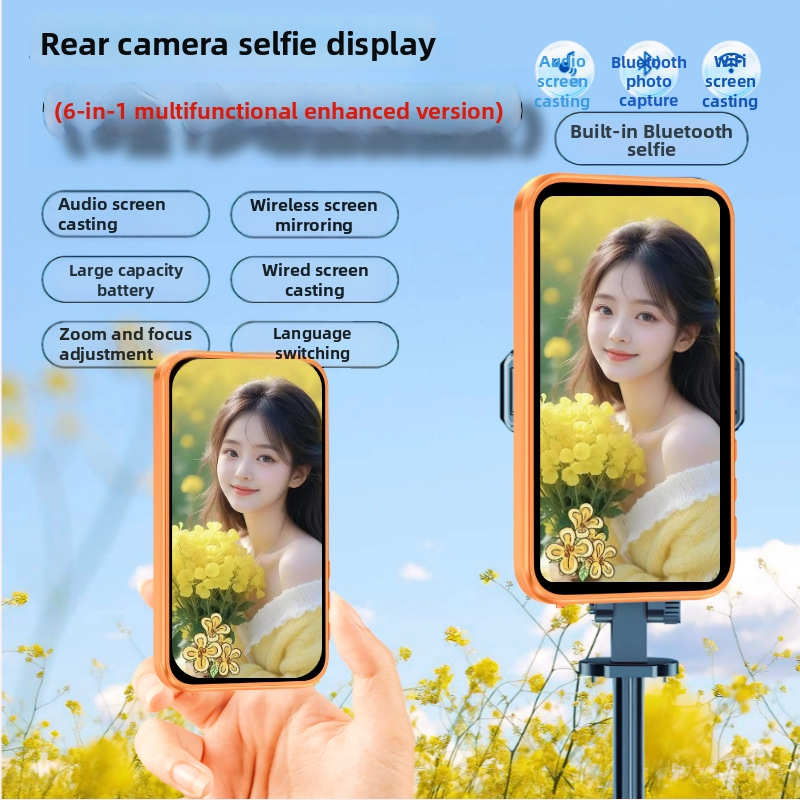 Selfie zaslon za pametni telefon sa stražnjom kamerom za uživo prijenos – stabilizacija slike, Bluetooth, uključeno daljinsko, univerzalna kompatibilnost