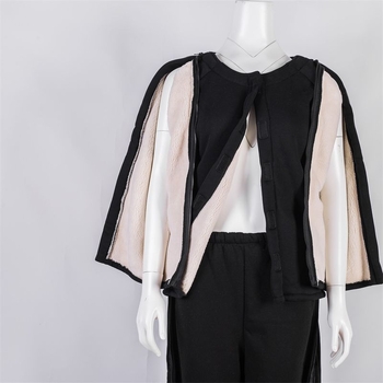 Top de dializă pentru îngrijire medicală, căptușeală din lână de miel, gros pentru toamnă-iarnă, unisex, costum împărțit, guler de blană și mâneci 3/4, poate fi purtat în exterior