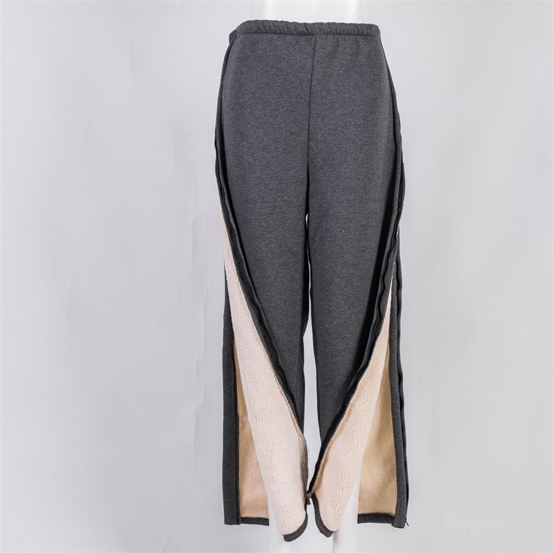 Top de dializă pentru îngrijire medicală, căptușeală din lână de miel, gros pentru toamnă-iarnă, unisex, costum împărțit, guler de blană și mâneci 3/4, poate fi purtat în exterior