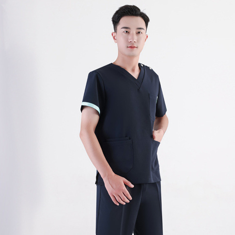 Unisex scrub odjevni komplet za medicinsku uporabu, chenille tkanina, 50–70% elastan, pet četvrt rukava, kragna od krzna, obična duljina 50–65 cm, zaštita od zračenja