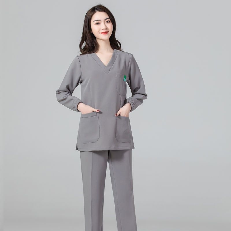 Unisex scrub odjevni komplet za medicinsku uporabu, chenille tkanina, 50–70% elastan, pet četvrt rukava, kragna od krzna, obična duljina 50–65 cm, zaštita od zračenja