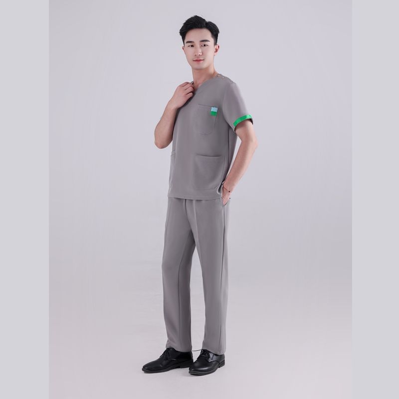 Unisex scrub odjevni komplet za medicinsku uporabu, chenille tkanina, 50–70% elastan, pet četvrt rukava, kragna od krzna, obična duljina 50–65 cm, zaštita od zračenja