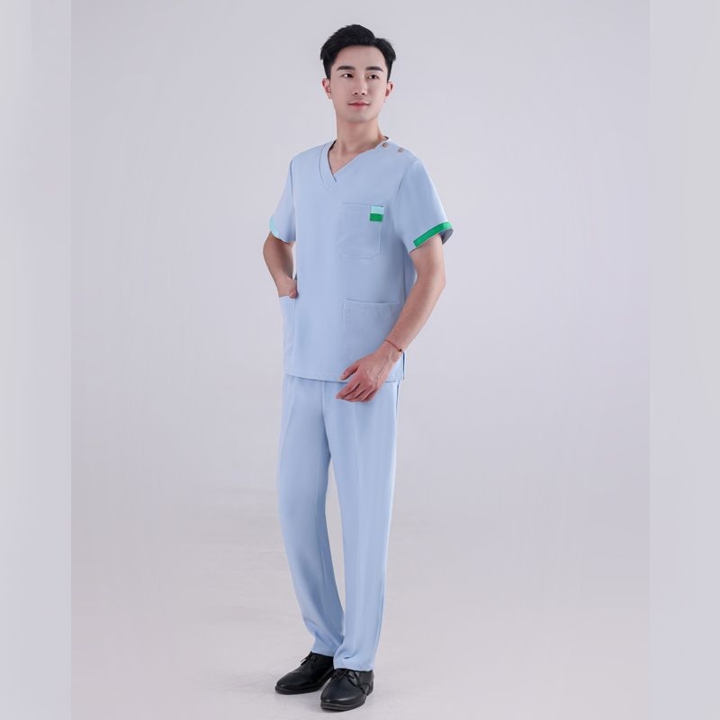 Unisex scrub odjevni komplet za medicinsku uporabu, chenille tkanina, 50–70% elastan, pet četvrt rukava, kragna od krzna, obična duljina 50–65 cm, zaštita od zračenja