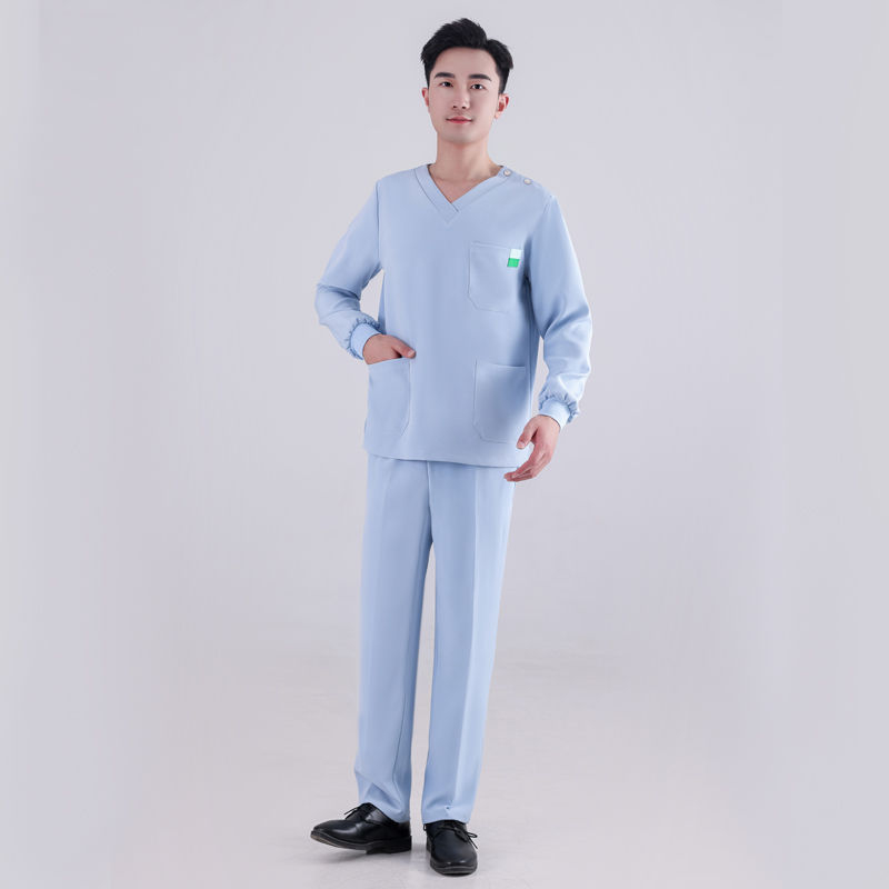 Unisex scrub odjevni komplet za medicinsku uporabu, chenille tkanina, 50–70% elastan, pet četvrt rukava, kragna od krzna, obična duljina 50–65 cm, zaštita od zračenja