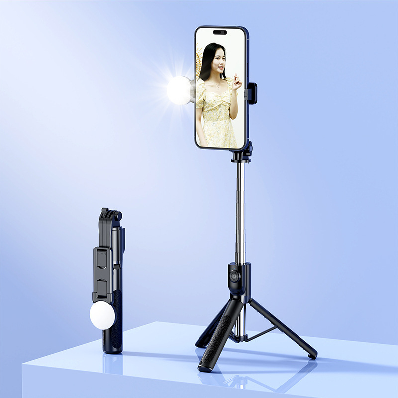 Selfie nūja Z115 ar statīvu, 1,2 m izplešams, Bluetooth tālvadība, LED gaismas lukturis, EIS atbalsts