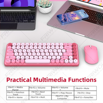 Безжичен комплект клавиатура и мишка с Bluetooth двойен режим, 87 клавиши, ABS корпус, USB приемник включен, без подсветка