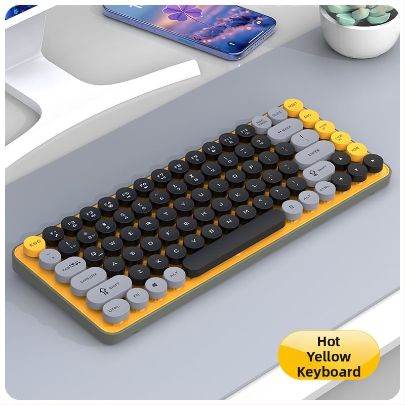 Безжичен комплект клавиатура и мишка с Bluetooth двойен режим, 87 клавиши, ABS корпус, USB приемник включен, без подсветка