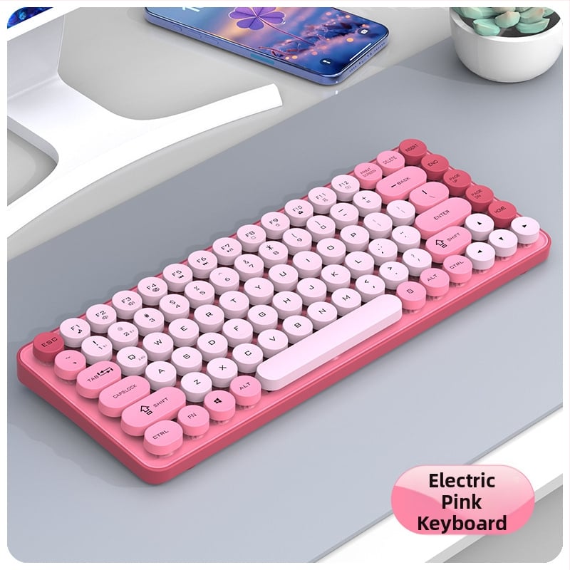 Безжичен комплект клавиатура и мишка с Bluetooth двойен режим, 87 клавиши, ABS корпус, USB приемник включен, без подсветка