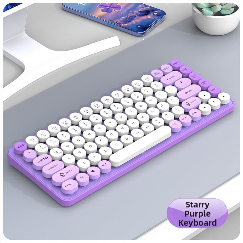 Безжичен комплект клавиатура и мишка с Bluetooth двойен режим, 87 клавиши, ABS корпус, USB приемник включен, без подсветка