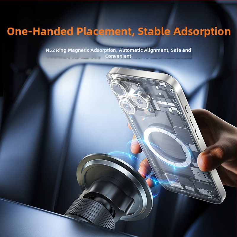 Držiak na telefón do auta s otočením o 360° z magnetického hliníkového zliatiny a ABS, vhodný pre výduch klimatizácie a palubnú dosku, univerzálny dizajn, podpora prispôsobenia