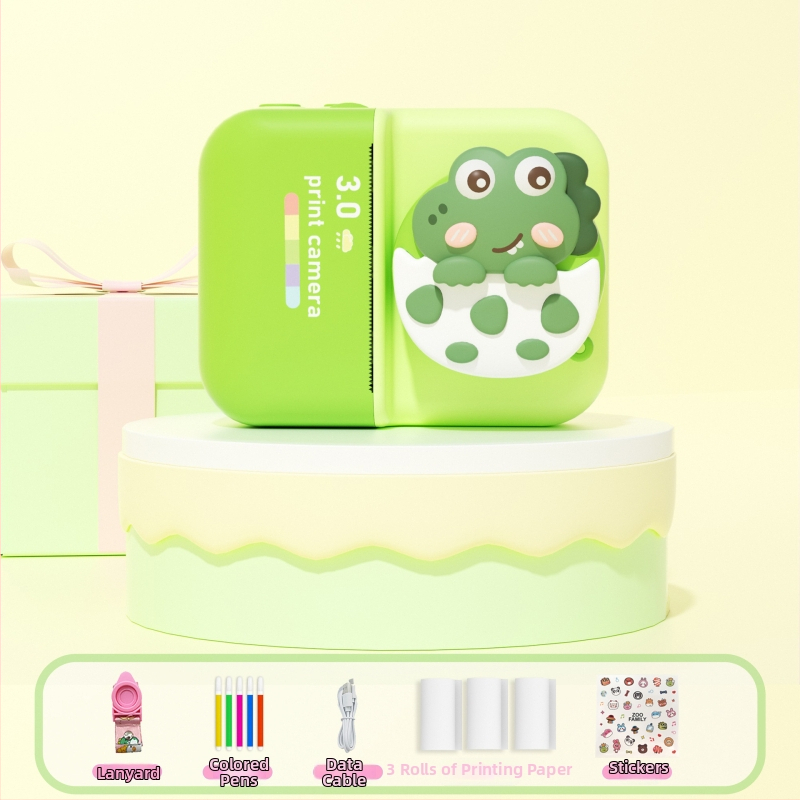 D8s Detská Polaroid kamera s tlačou, predná a zadná dvojkamera, 2,0-palcový LCD, TF karta pre uloženie, tepelné tlač