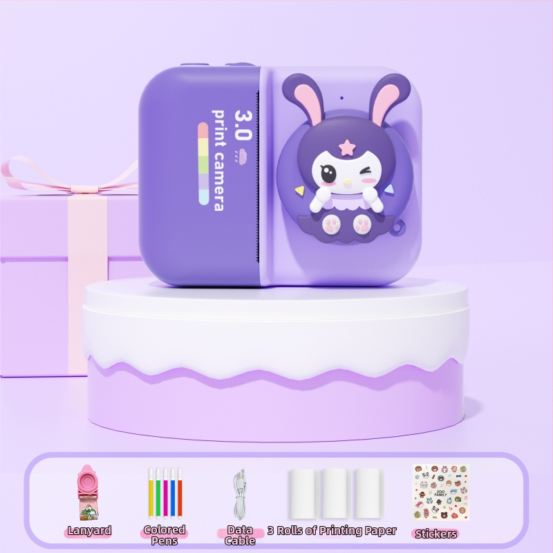 D8s Detská Polaroid kamera s tlačou, predná a zadná dvojkamera, 2,0-palcový LCD, TF karta pre uloženie, tepelné tlač