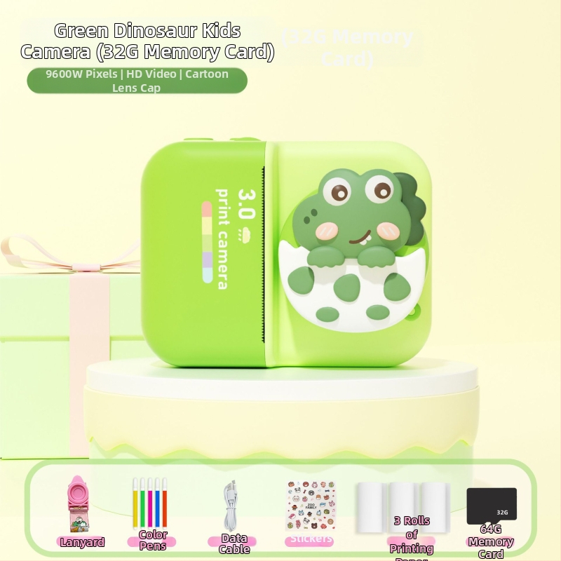 D8s Detská Polaroid kamera s tlačou, predná a zadná dvojkamera, 2,0-palcový LCD, TF karta pre uloženie, tepelné tlač