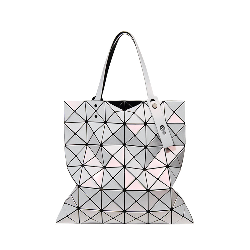 Taška Tote s geometrickým rhombovým quiltom, PVC, mestský jednoduchý štýl, horizontálny štvorcový tvar, vnútorné vrecká so zipsom, vrecko na telefón a ID, dvojité popruhy