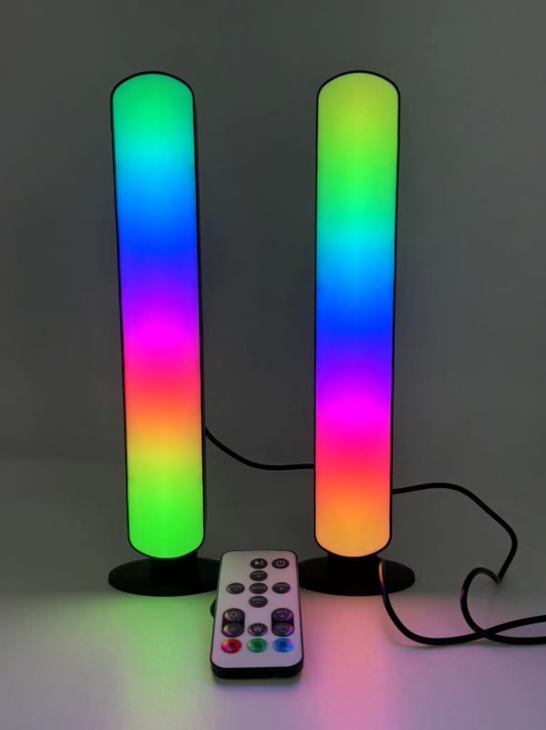 Нощна лампа за настолен компютър – USB захранване, дистанционно управление, музикална функция, геометричен 3D дизайн, PP абажур