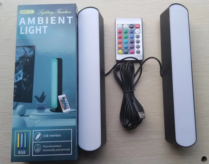 Нощна лампа за настолен компютър – USB захранване, дистанционно управление, музикална функция, геометричен 3D дизайн, PP абажур