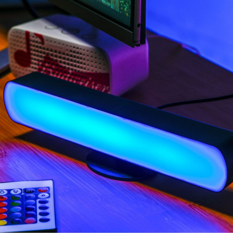 Нощна лампа за настолен компютър – USB захранване, дистанционно управление, музикална функция, геометричен 3D дизайн, PP абажур