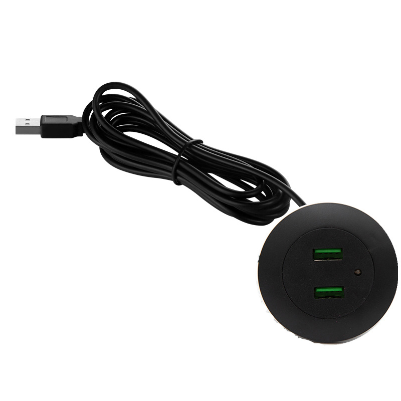 Încărcător USB pentru birou cu încărcător încorporat cu mai multe porturi – încărcare rapidă QC2.0, ieșire 2A, putere maximă 10W