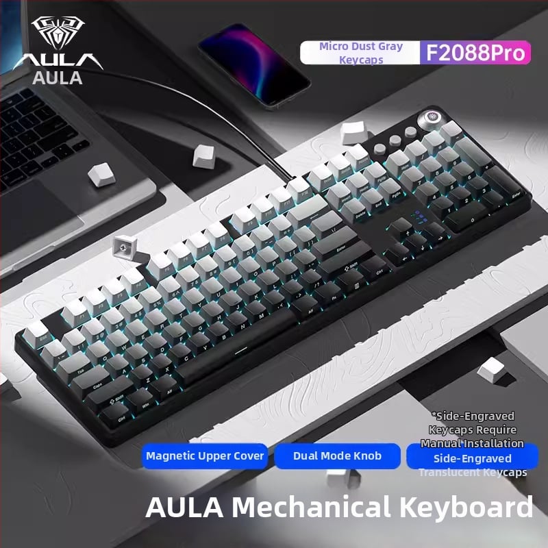 Tarantula F2088pro Игрална механична клавиатура — 108 клавиша, кабелна, механични превключватели, ABS инжекционен материал, 1 година гаранция