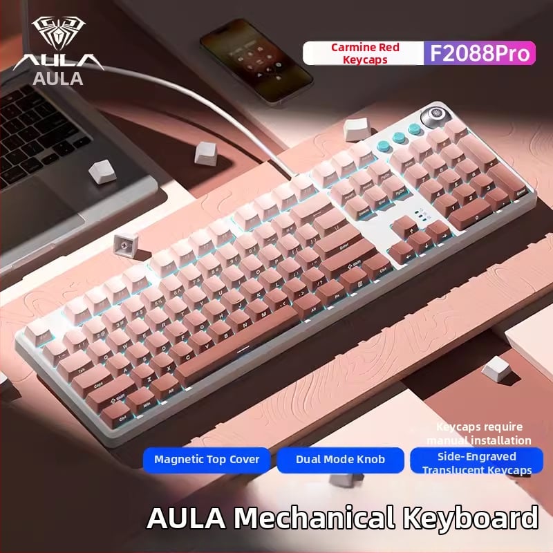 Tarantula F2088pro Игрална механична клавиатура — 108 клавиша, кабелна, механични превключватели, ABS инжекционен материал, 1 година гаранция