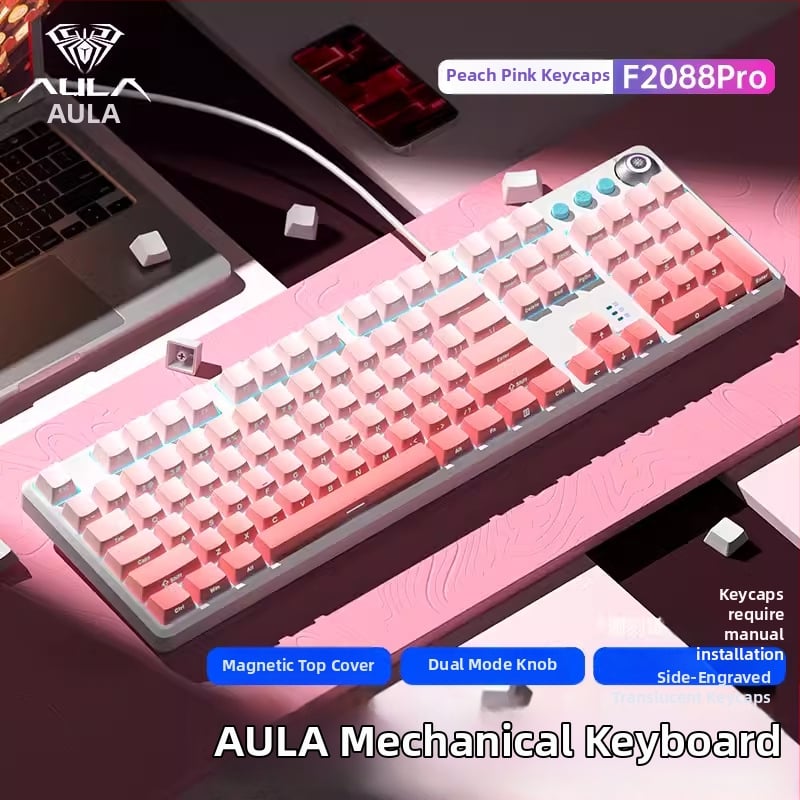 Tarantula F2088pro Игрална механична клавиатура — 108 клавиша, кабелна, механични превключватели, ABS инжекционен материал, 1 година гаранция