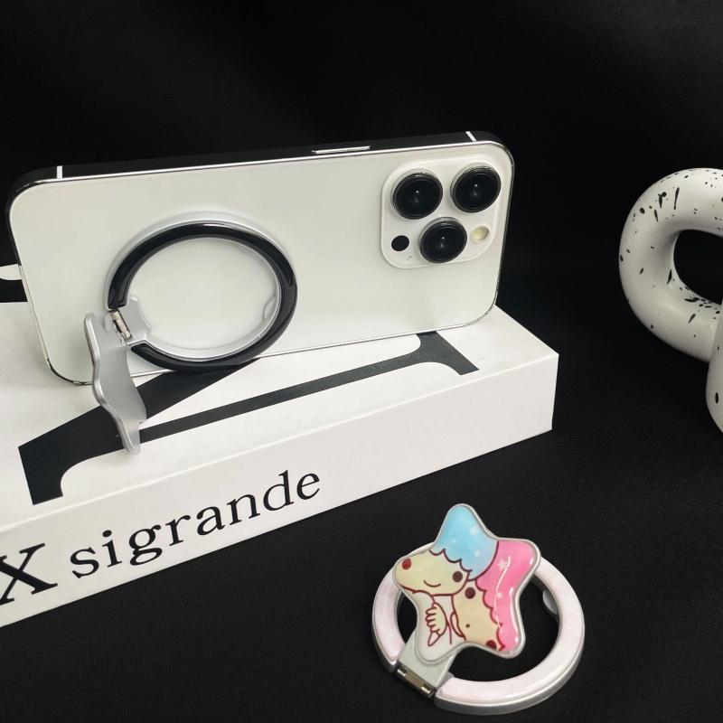 Suport pentru telefon de birou cu mecanism magnetic pliabil, universal pentru telefoane mobile, plastic, montaj pe spate (mecanism magnetic pliabil; universal pentru telefoane; plastic; montaj pe spate)