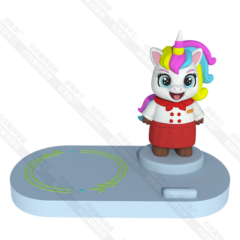 Încărcător wireless Unicorn – Personalizat, imagine IP imprimată 3D, încărcare magnetică, QC2.0, 15W