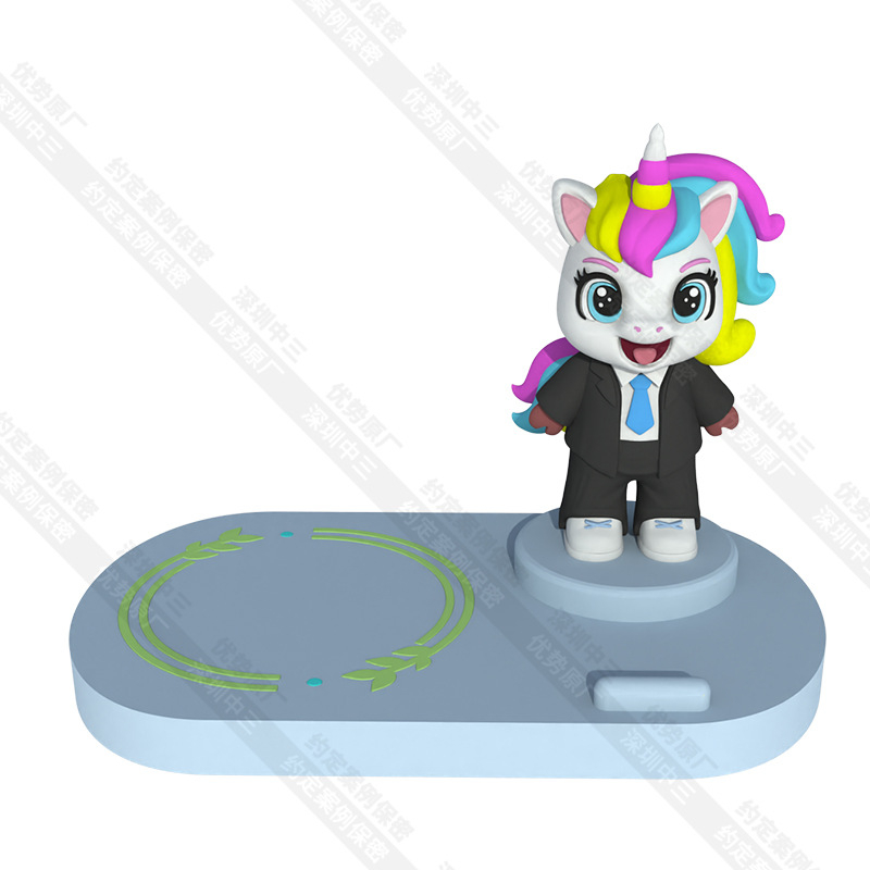 Încărcător wireless Unicorn – Personalizat, imagine IP imprimată 3D, încărcare magnetică, QC2.0, 15W
