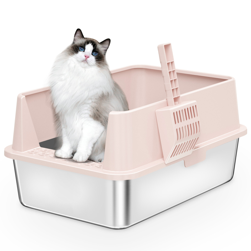 ICYAIR litter box pentru pisici, metal și plastic, pătrat, semiînchis, personalizabil