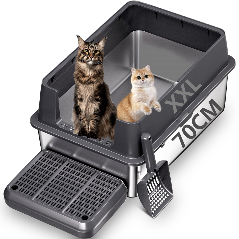 ICYAIR litter box pentru pisici, metal și plastic, pătrat, semiînchis, personalizabil