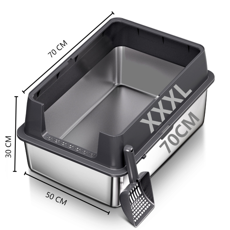 ICYAIR litter box pentru pisici, metal și plastic, pătrat, semiînchis, personalizabil