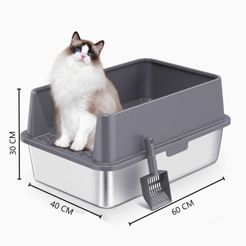 ICYAIR litter box pentru pisici, metal și plastic, pătrat, semiînchis, personalizabil