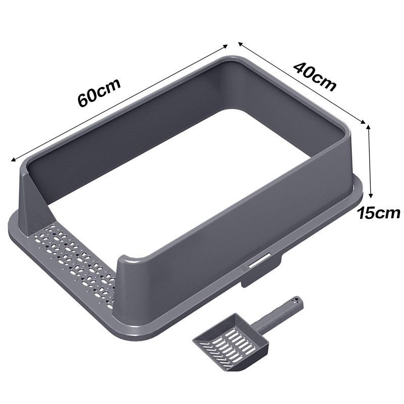 ICYAIR litter box pentru pisici, metal și plastic, pătrat, semiînchis, personalizabil