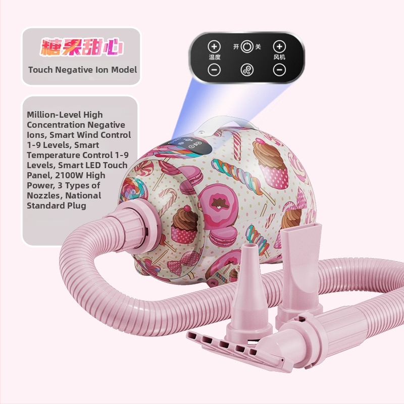 Žāvētājs mājdzīvnieku matiem bez pakarināšanas dizaina — 2000W+, AC motors, 220V, pārkaršanas aizsardzība