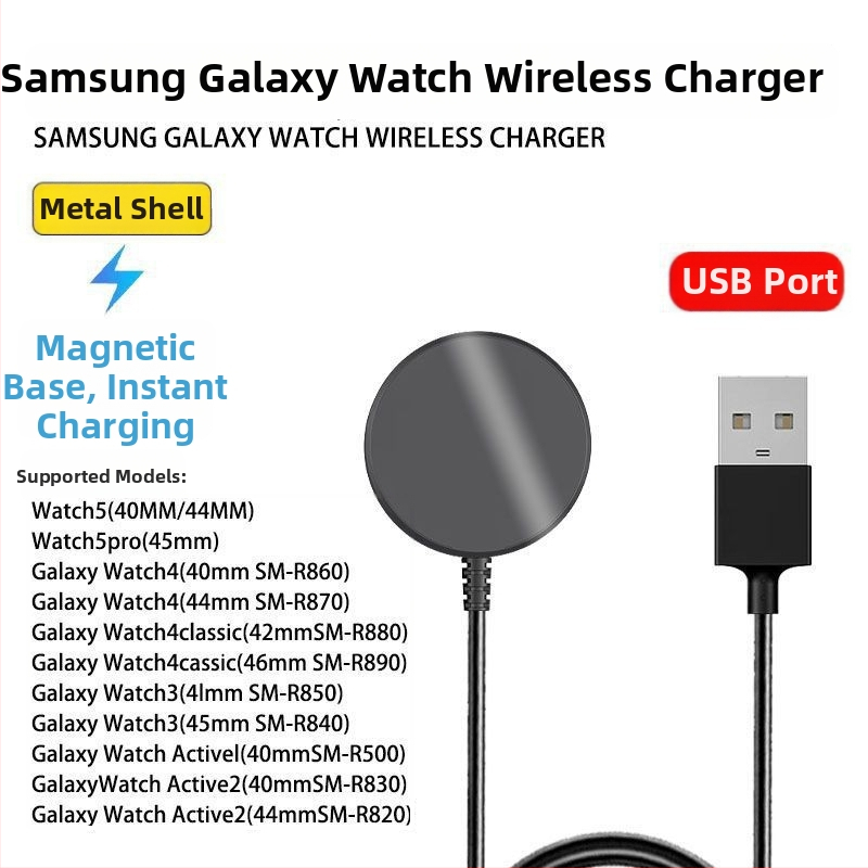 Galaxy Watch magnetický bezdrôtový nabíjač na stojan – AFC, magnetické nabíjanie, 5W celkom, 2.5W na zariadenie, 1A výstup