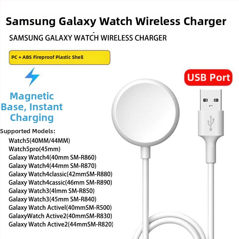 Galaxy Watch magnetický bezdrôtový nabíjač na stojan – AFC, magnetické nabíjanie, 5W celkom, 2.5W na zariadenie, 1A výstup