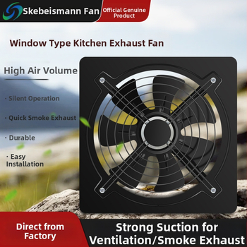 Sk-gpy Ablakra szerelt kivezető ventilátor, függő kivitel – Energiahatékonyság szint 3, 220V, 50Hz, Fém burkolat