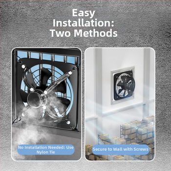 Sk-gpy Ablakra szerelt kivezető ventilátor, függő kivitel – Energiahatékonyság szint 3, 220V, 50Hz, Fém burkolat