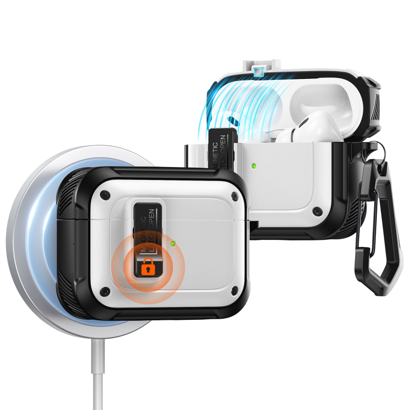 Калъф за AirPods Pro 2 и AirPods 4 — TPU+PC твърд корпус, магнитно затваряне, инжекционно формован