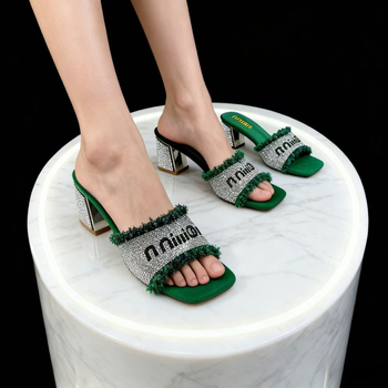 Ženske sandale s visokim petama, thong stil, PU gornji dio, gumeni potplat, okrugli vrh, bez podstave, uzorak herringbone, jesen 2024