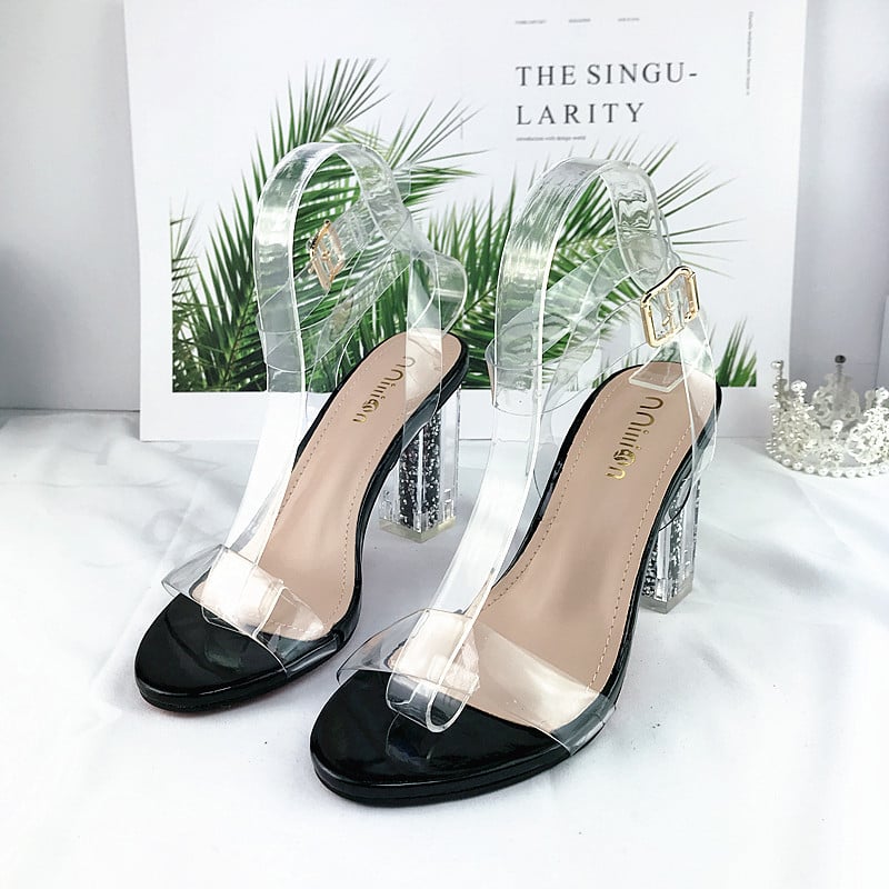 Ženske sandale s visokim petama, thong stil, PU gornji dio, gumeni potplat, okrugli vrh, bez podstave, uzorak herringbone, jesen 2024