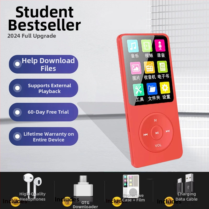 MP3 lejátszó kártyahellyel és külső hangszóróval — képek böngészése, felvétel, külső lejátszás, rádió/TV kimenet