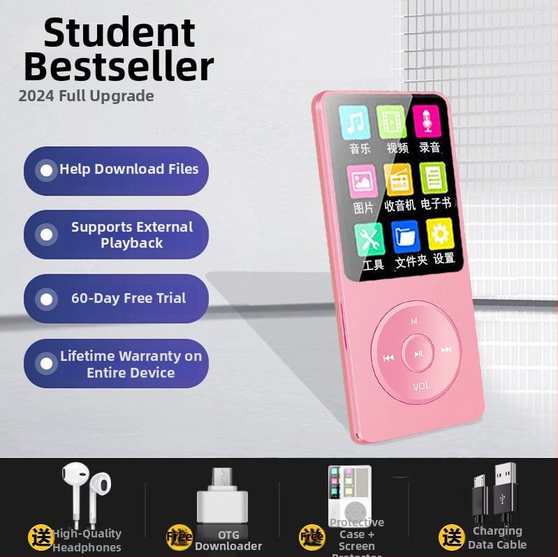 MP3 lejátszó kártyahellyel és külső hangszóróval — képek böngészése, felvétel, külső lejátszás, rádió/TV kimenet