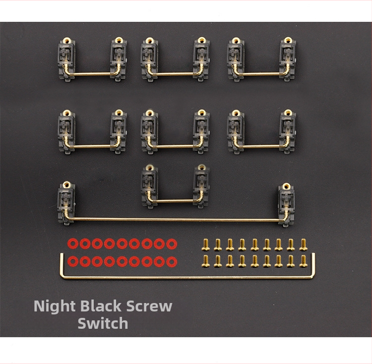 Mehanička tipkovnica: zlatom prekrivena satelitska os, univerzalna osovina, PC materijal, sučelje pozicije otvora PCB, kompatibilno s 6.25U/7U mehaničkim tipkovnicama