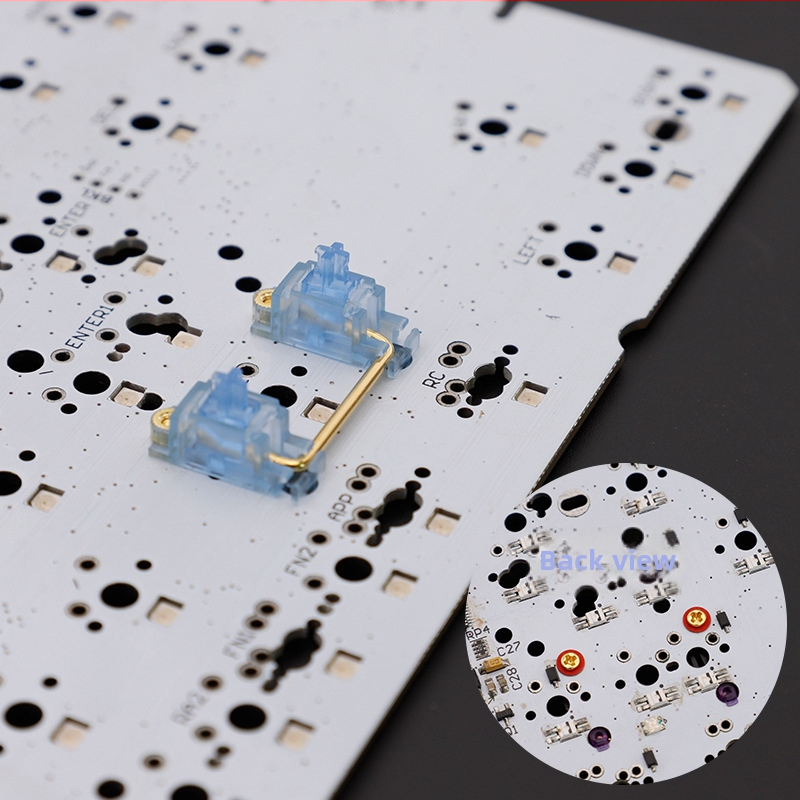 Mehanička tipkovnica: zlatom prekrivena satelitska os, univerzalna osovina, PC materijal, sučelje pozicije otvora PCB, kompatibilno s 6.25U/7U mehaničkim tipkovnicama