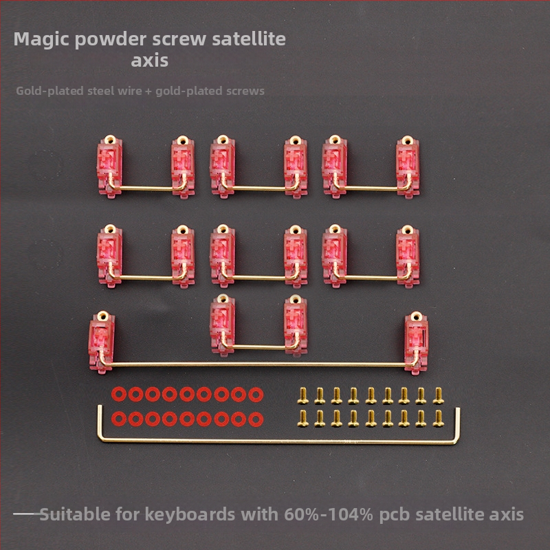 Mehanička tipkovnica: zlatom prekrivena satelitska os, univerzalna osovina, PC materijal, sučelje pozicije otvora PCB, kompatibilno s 6.25U/7U mehaničkim tipkovnicama