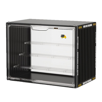 Vitrină de expunere pentru figuri, din PET transparent, cu compartimente, poate fi stivuit, capacitate 12 L, design modern